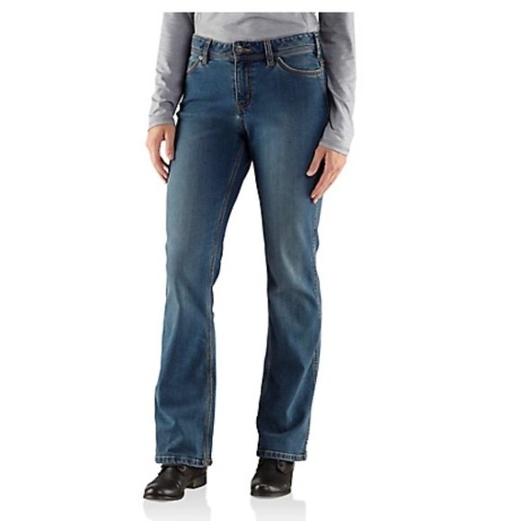 Carhartt Women's Relaxed Fit Mid-Rise Denim Jasper Jeans Size 4 - Picture 1 of 12